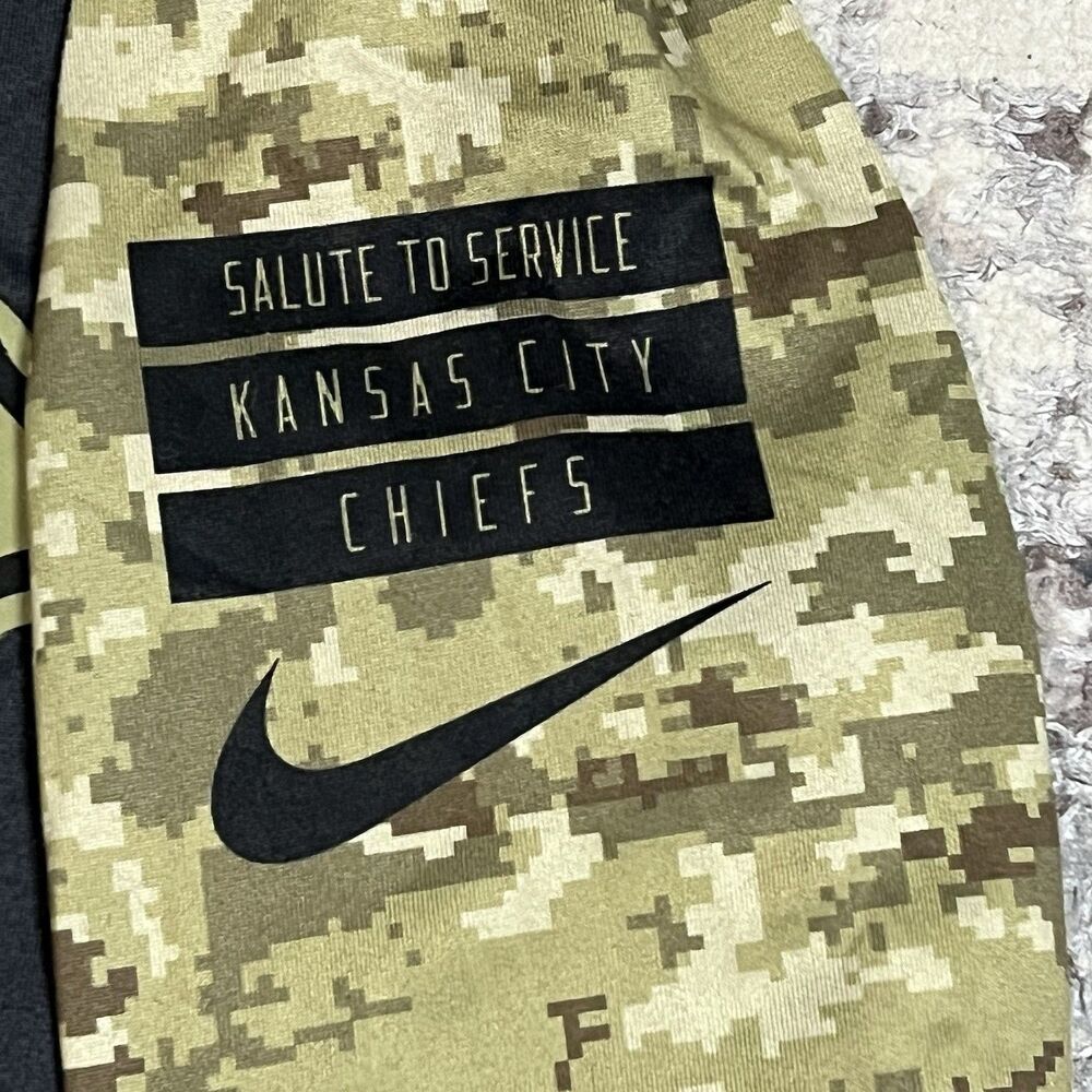 Nike DRI Fit On Field Chiefs Salute to Service Shirt Women Sz L Camo NFL Tee - Picture 5 of 10